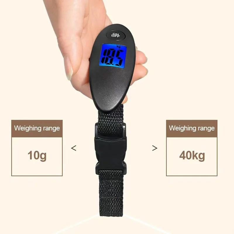 Báscula de Equipaje Portátil Digital 40kg — Precisión 100g con Pantalla LCD