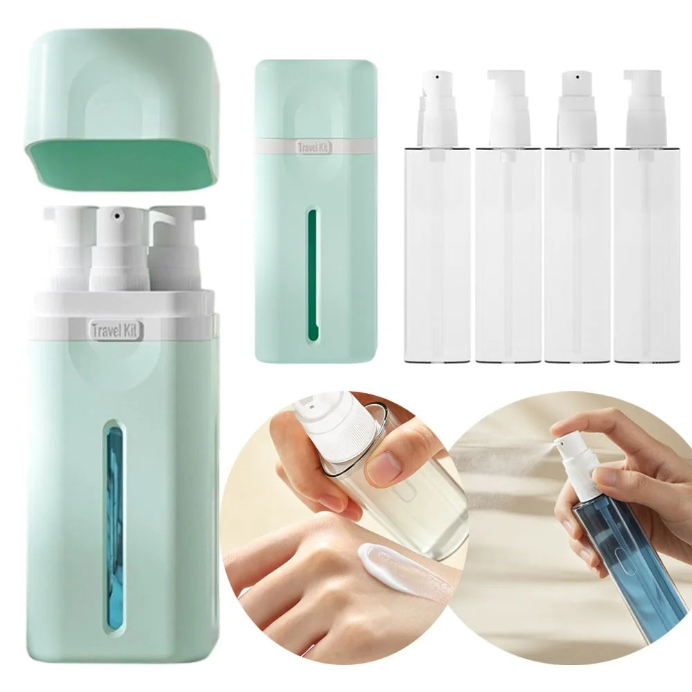 Set de Botellas Recargables de Viaje 4 en 1 – Kit de Viaje Portátil