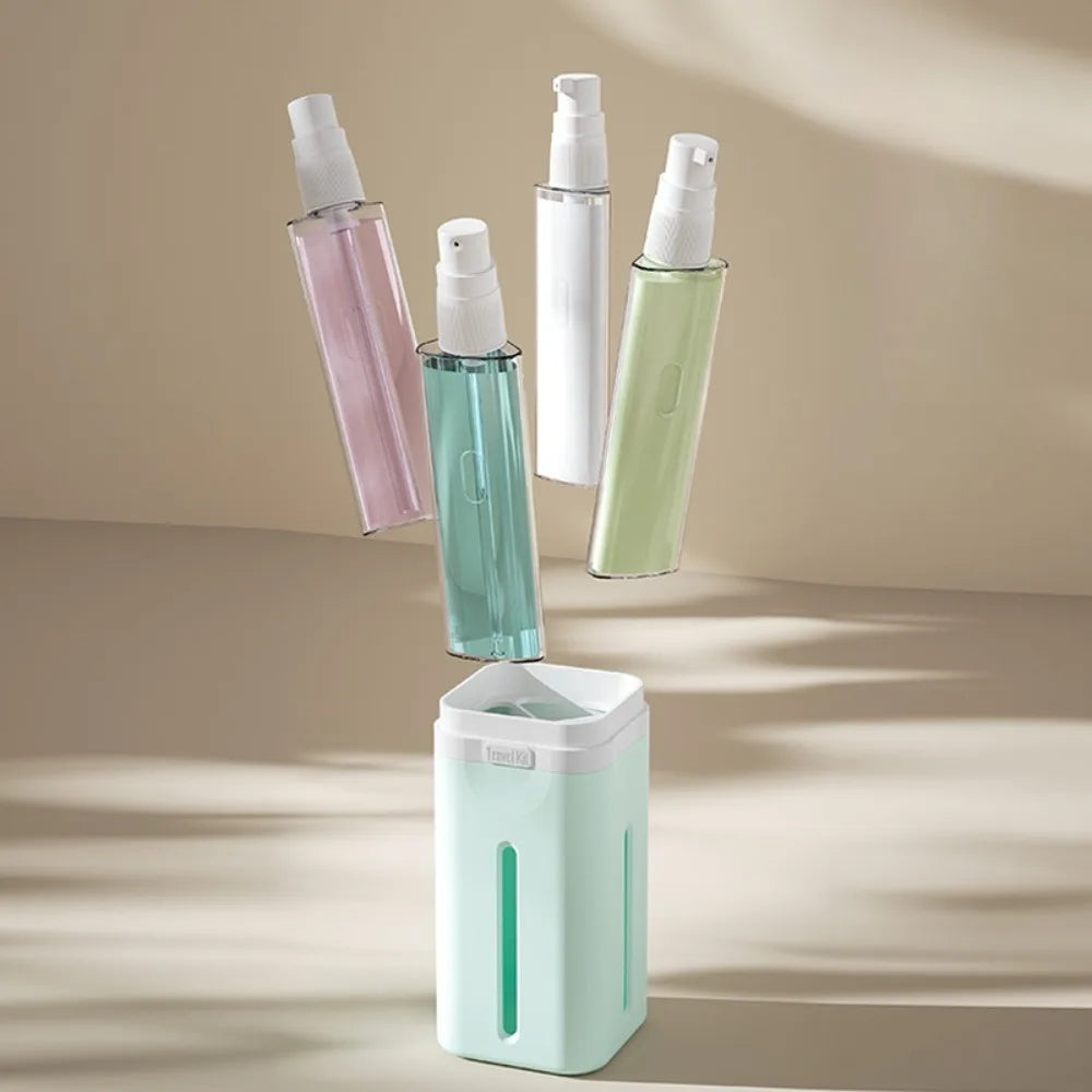 Set de Botellas Recargables de Viaje 4 en 1 – Kit de Viaje Portátil